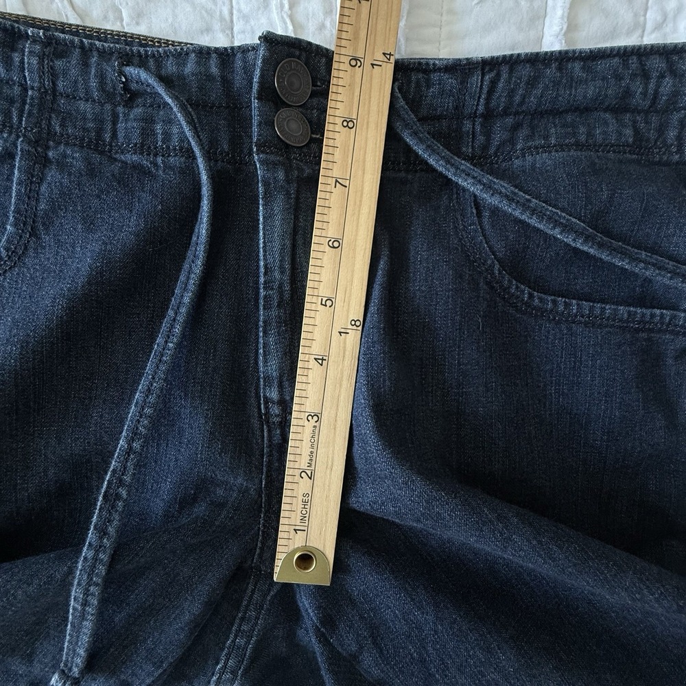 Old Navy Mid Rise Crop Wide Leg Blue Jeans 12 Clean Girl Scandi Street Dark Wash - Picture 14 of 16